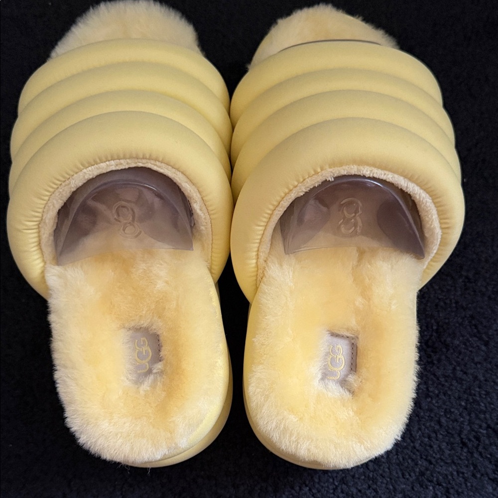 UGG Soft Yellow Plush Slippers